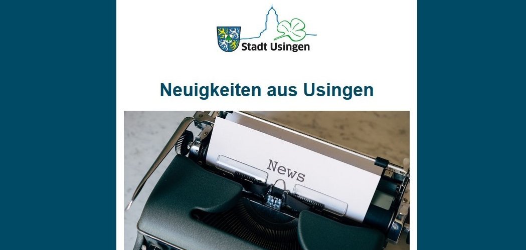 Eine alte Schreibmaschiene, die den Newsletter der Stadt Usingen schreibt.