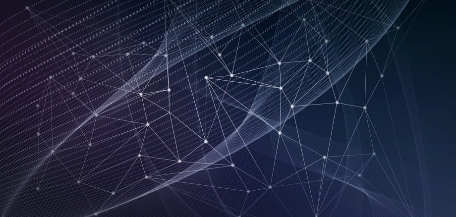 Ein Bild mit Linien und Netzstrukturen, welches vermutlich die Digitalisierung symbolisieren soll.