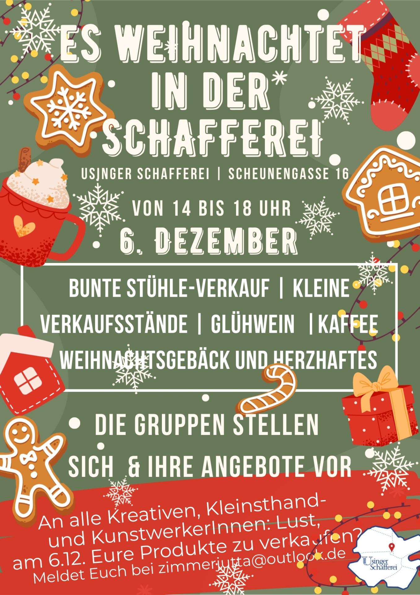 Red and Green Illustrative Christmas Party Poster - 2