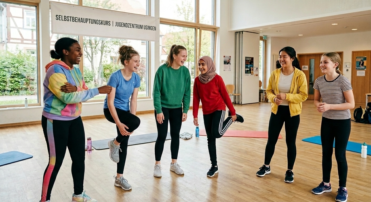 Sechs Frauen im Selbstbehauptungskurs
