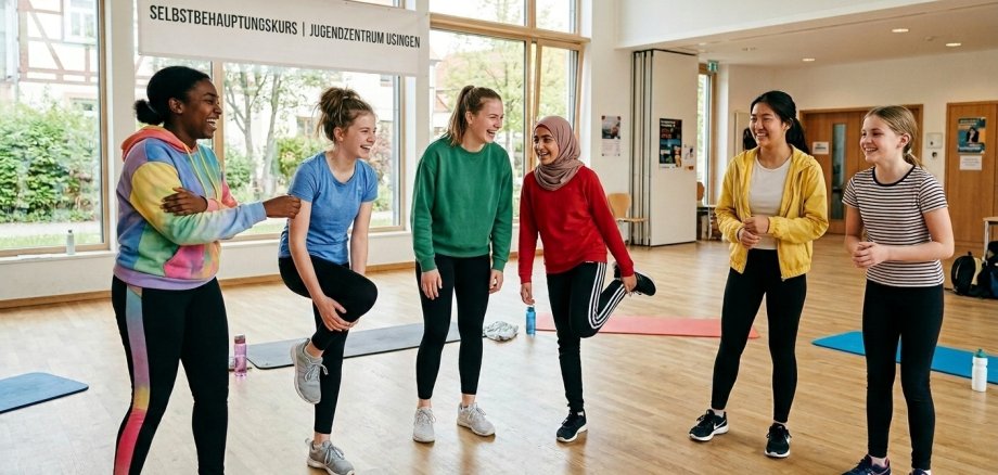 Sechs Frauen im Selbstbehauptungskurs